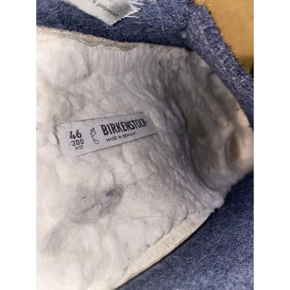 Birkenstock Zermatt Dark Blue Wool Felt‎ Sandals Slippers Size 46 US 13 - Picture 4 of 11